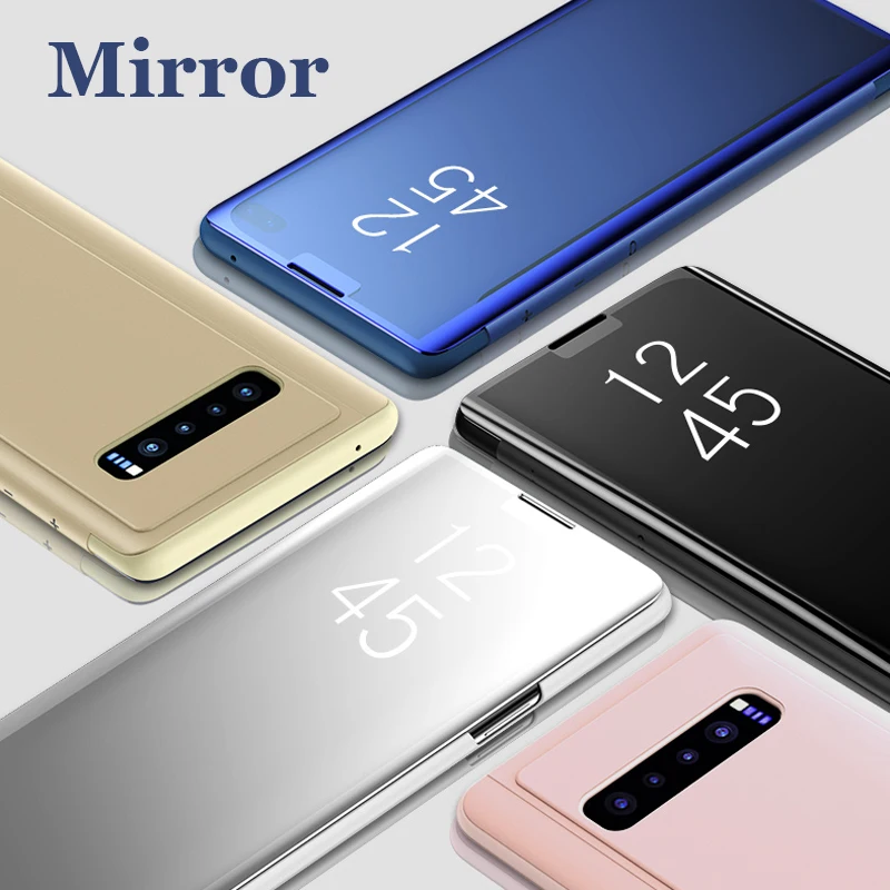 Чехол для samsung Galaxy S10 5G S10 плюс S10e A30 A50 A70 Смарт зеркальная пленка для экрана с четким изображением S10 5g M20 M30 A7 A8 A9 подставка чехол