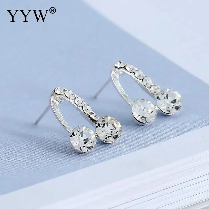 YYW модные серьги гвоздики для женщин роскошные верхние прозрачные циркониевые