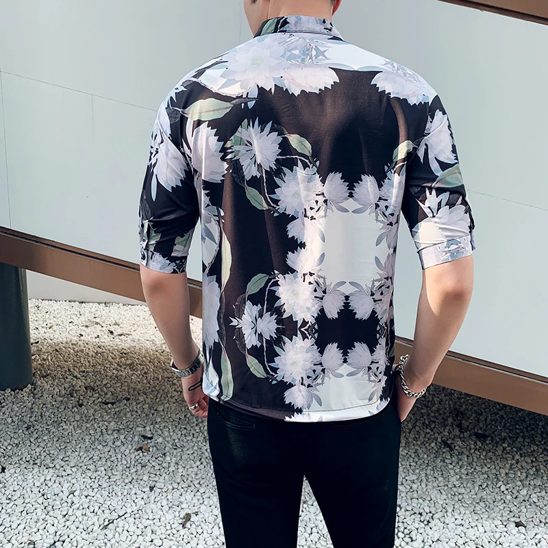 Хлопковые мужские Гавайские рубашки пуловер повседневные Camisa Masculina пляжные с