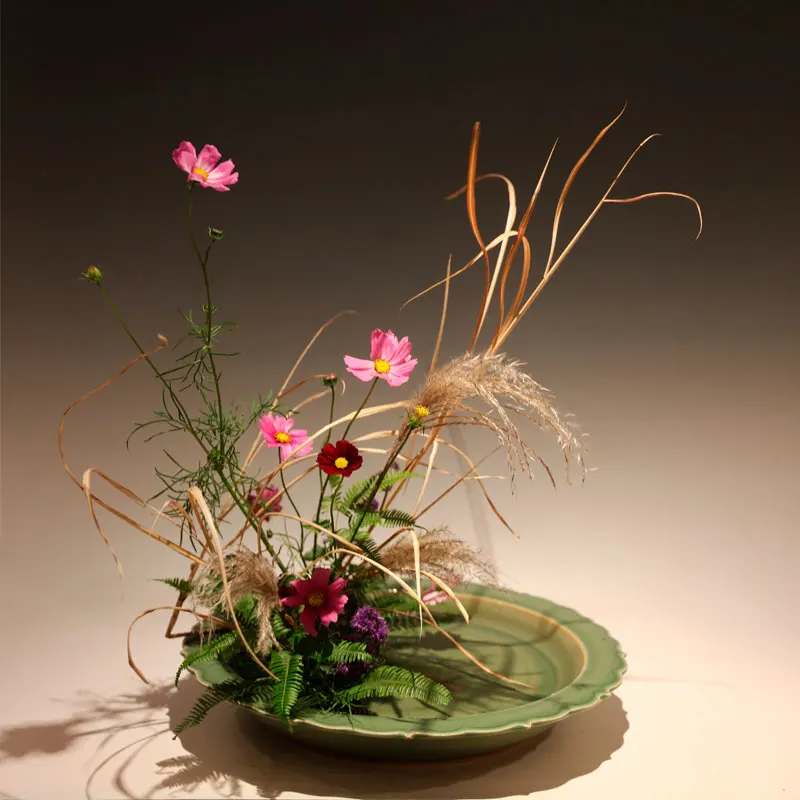 Цветочный горшок в японском стиле Ikebana ручная работа античный келетон глазурь