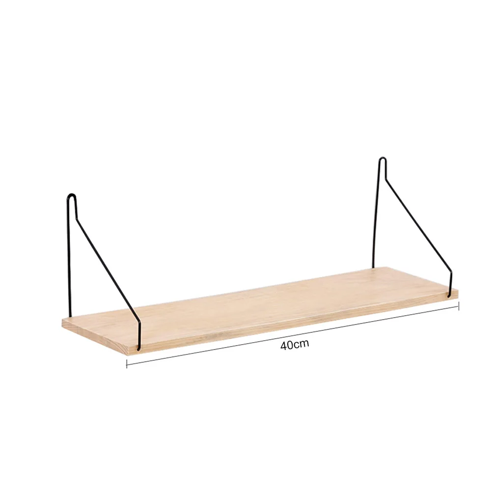 SHGO-Nordic Wooden Wall Shelf Iron Partition Board Bedroom Tv Hanging Storage Rack For Home And Living Room | Обустройство дома