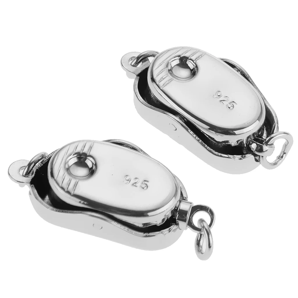 2pcs 925 Sterling Silver color Connector Buckle Clasp For DIY Jewelry Makings | Украшения и аксессуары