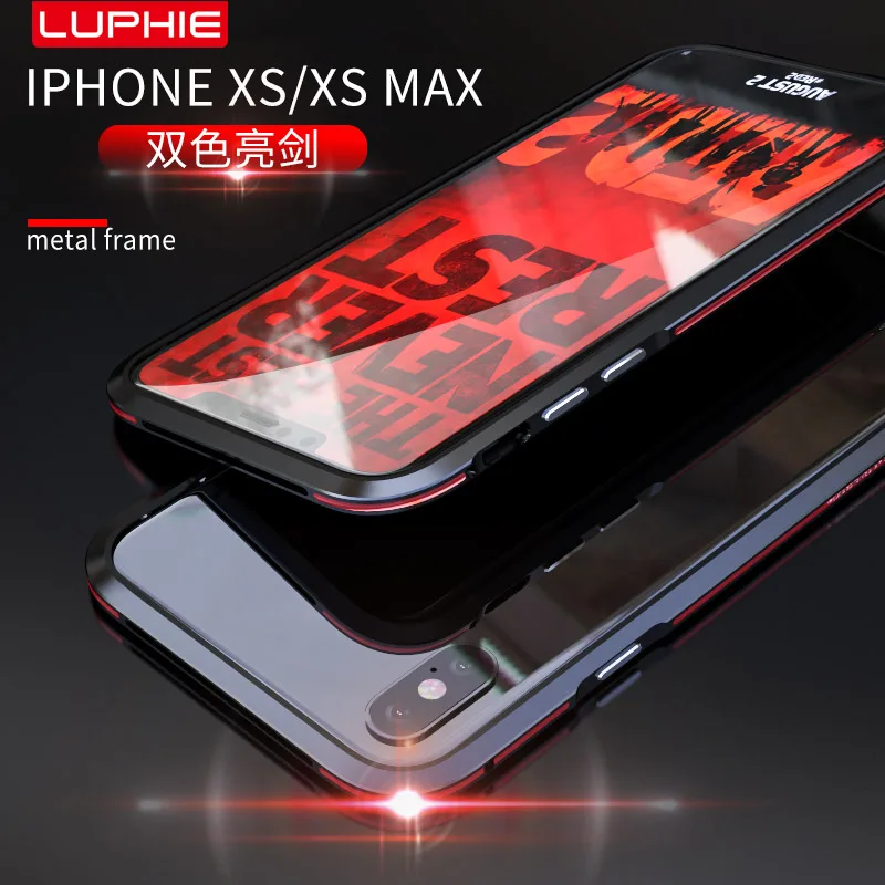 Luphie изогнутый металлический бампер для iphone Xs Max чехол Xr ультра тонкий алюминиевый