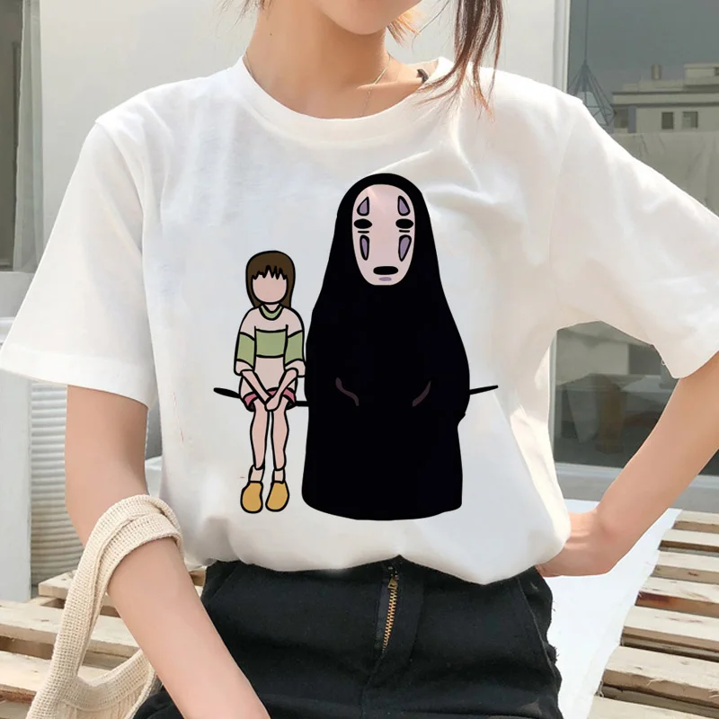 Totoro Spirit Out Футболка Studio Ghibli femme японский мультфильм Аниме женская футболка Миядзаки Хаяо одежда женская кавайная