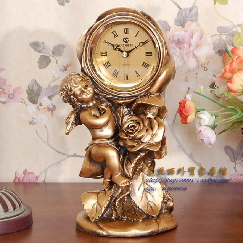 Рождественские европейские золотые часы Angel Rose Рабочий стол|clock angel|clock goldclock desktop |