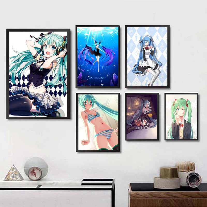 Хацунэ Мику Квадратичный Элемент высокой четкости наклейки на стену белый