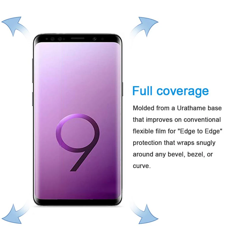Полное покрытие экрана протектор изогнутая мягкая защитная пленка для Samsung Galaxy S9
