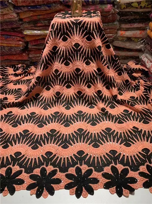 Африканские кружева 2019 Высококачественная фатиновая кружевная ткань