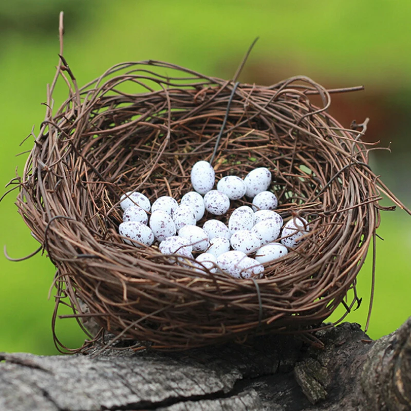 Птичье гнездо дом Искусственные Птицы яйца набор садовые украшения для патио