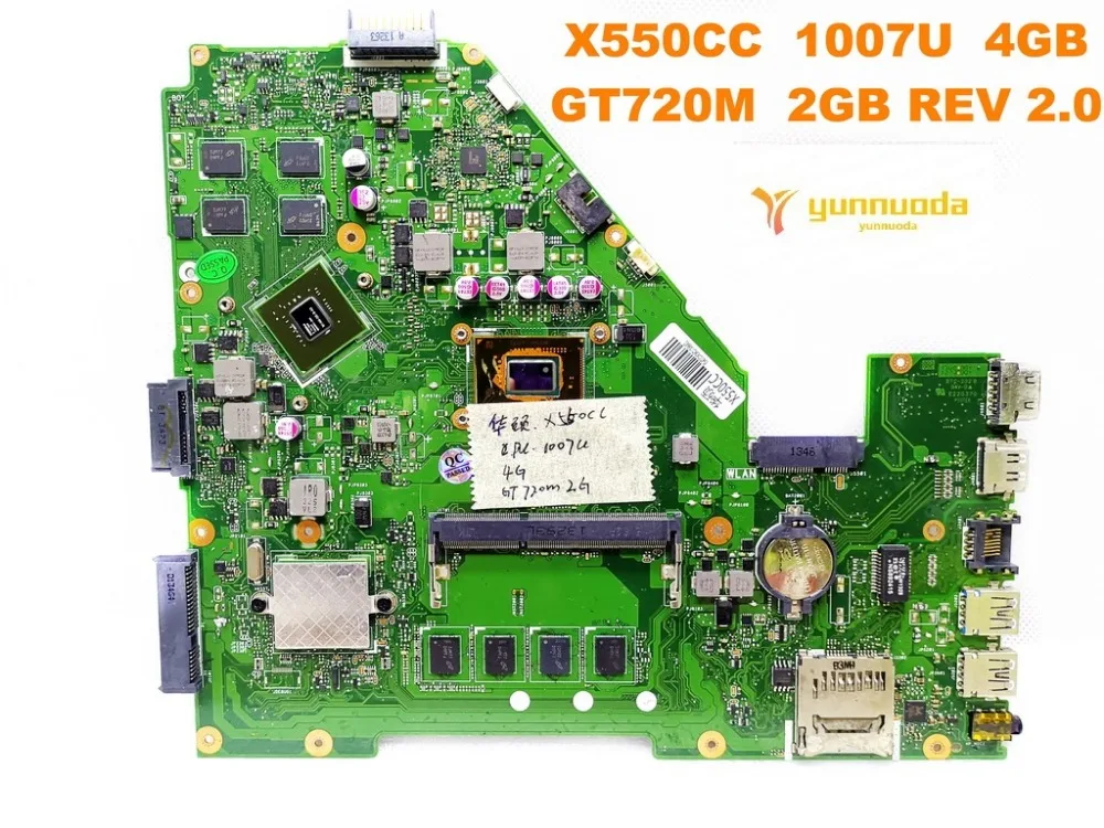Оригинальная материнская плата для ноутбука ASUS X550CC 1007U 4 Гб GT720M 2 REV 0