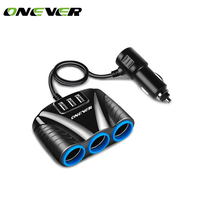 120 Вт 3-сторонние автомобильные розетки адаптер для автомобильного прикуривателя