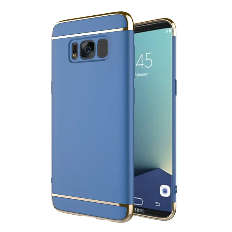 Ascromy Hard Case for Samsung Galaxy S8 S 8 3 in 1 Anti-Scratch Shockproof Thin Electroplate Back Protective Cover Accessories |