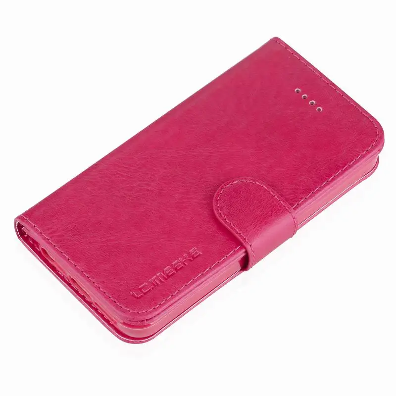 Rose Red Чехол для iPhone 5 5S SE, чехол для телефона, роскошный Магнитный Флип, простой винтажный кошелек, кожаный чехол Etui для Apple iPhone 5 S E Coque - Цвет: Rose Red