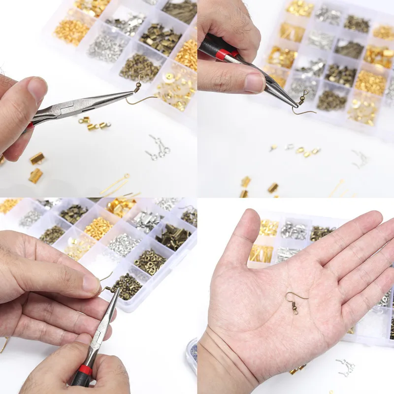 4/5/6/8/10mm 1424pcs Closed loop Handmade Combination Suit DIY Fashion Jewelry Findings Making Box Tool BeadsAccessories | Украшения и