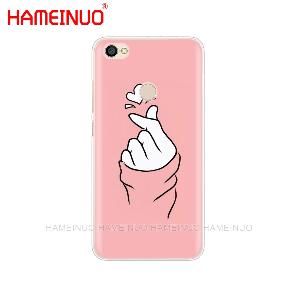 HAMEINUO черно-белый чехол для телефона с сердечками Love kpop Xiaomi redmi 5 4 1 1s 2 3 3s pro PLUS note 4X 4A
