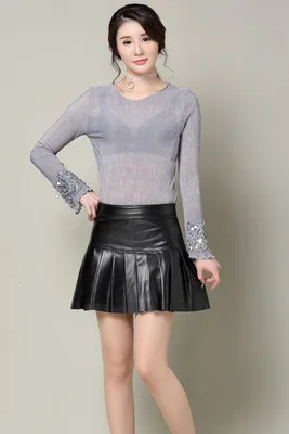 MESHARE New Fashion Real Sheep Leather Skirt O9
