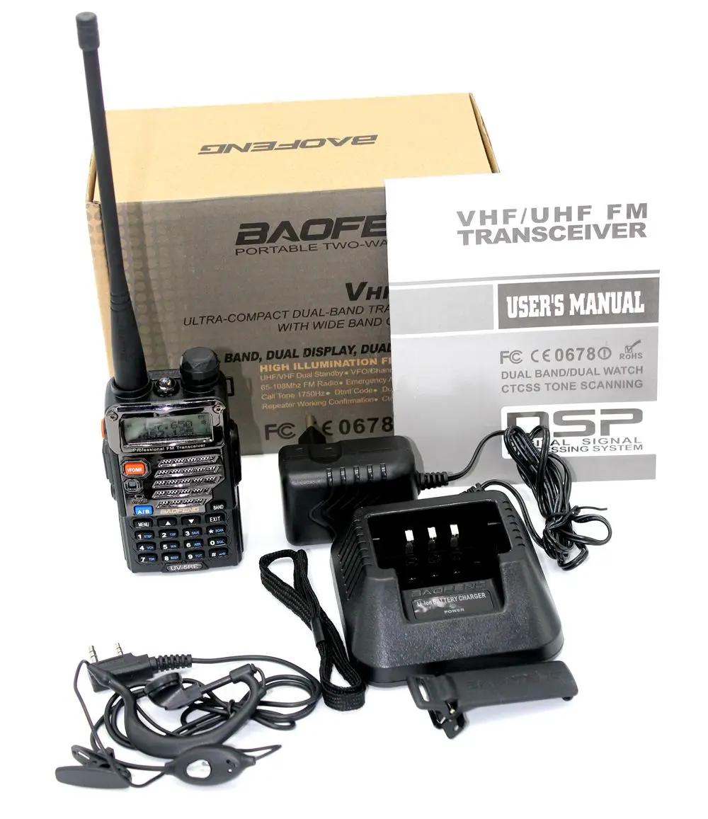 Baofeng уф-5re рация укв / UHF 136 - 174/400 520 мГц Tranceiver с бесплатной PPT наушники | Мобильные