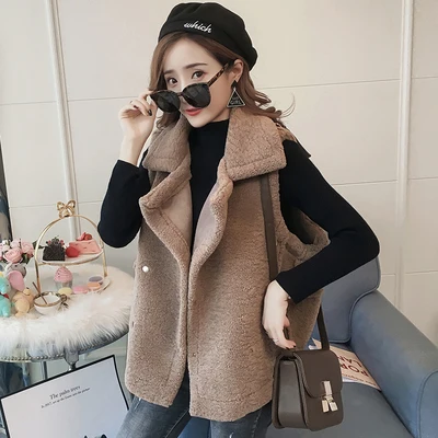 Fitaylor Модные женские кожаные куртки осень зима искусственный овечья шерсть жилет