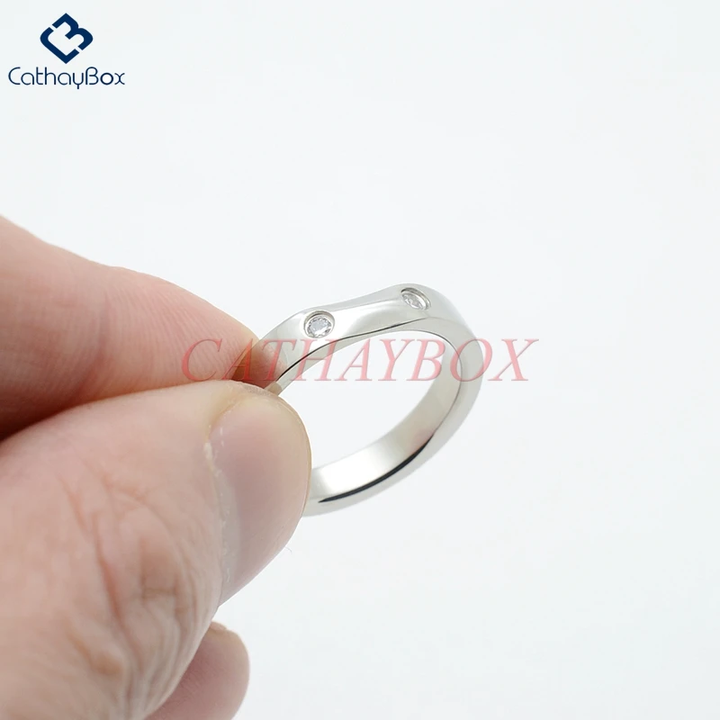 Романтические кольца из нержавеющей стали с цирконием модные ювелирные изделия