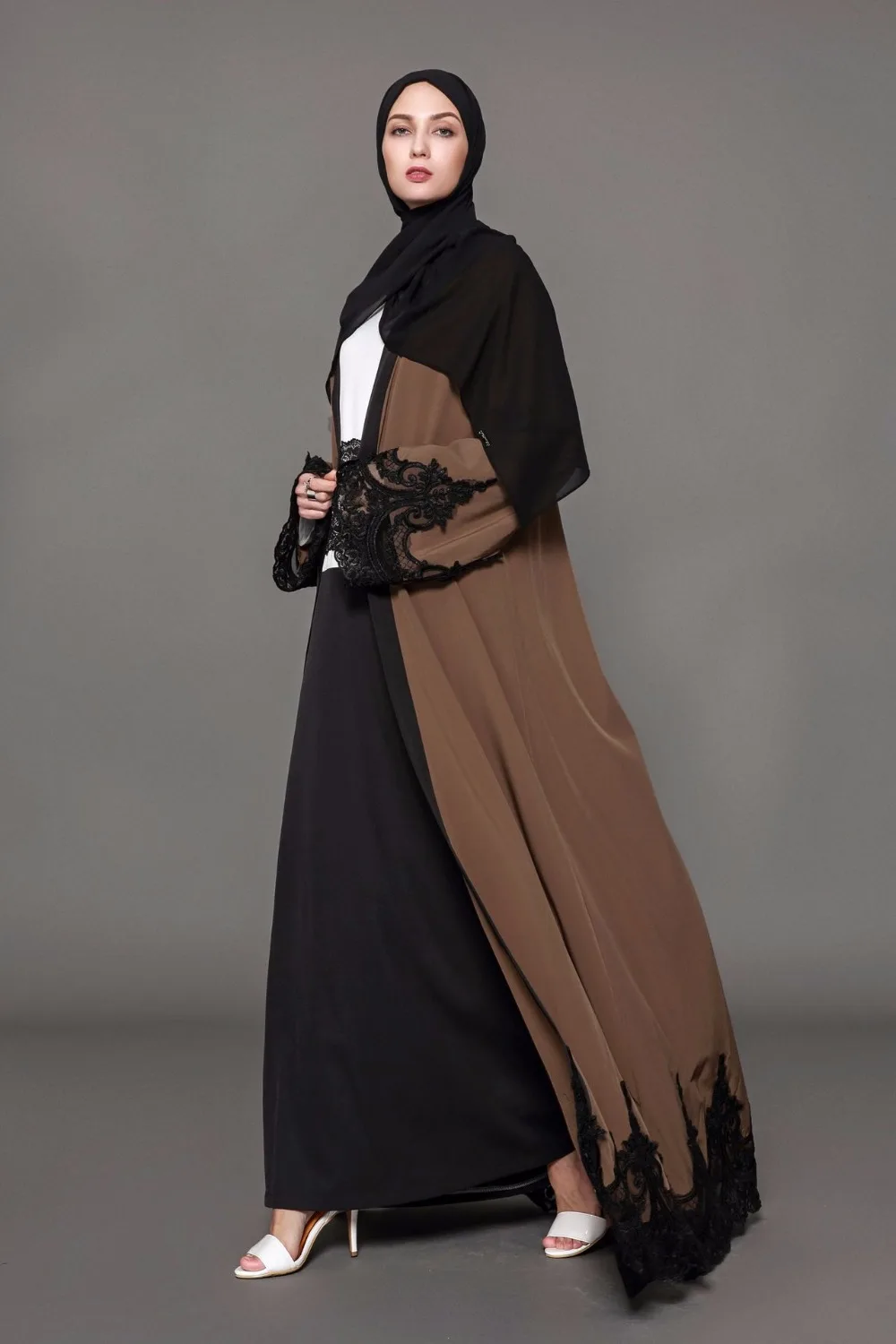Женское платье кардиган Caftan Marocaine мусульманское большого размера 5XL с