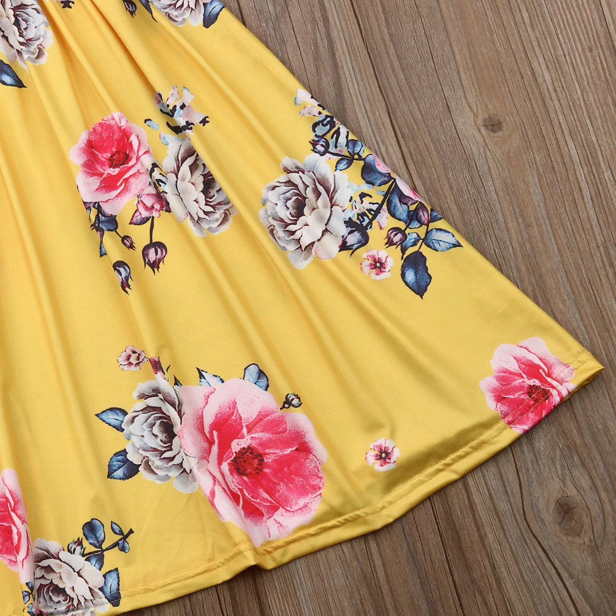 Платье принцессы без рукавов с открытой спиной и цветочным принтом для маленьких