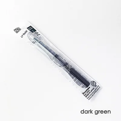 Refill dark green 1 шт. Япония Kuretake COCOIRO каллиграфия ручка заправка кисти наполнение Творческие Школьные принадлежности ручки оптом принадлежности для скрапбукинга - Цвет: Refill dark green