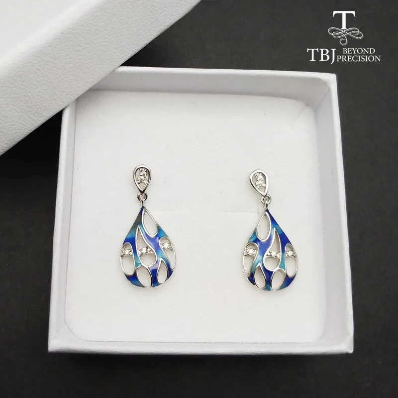 TBJ клизмы Этническая Серьга из 925 стерлингового серебра элегантные и модные