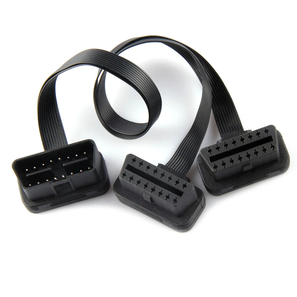10 шт./компл. OBD 2 OBDII OBD2 16Pin Штекерный плоский + тонкий As Noodle ELM327 диагностический