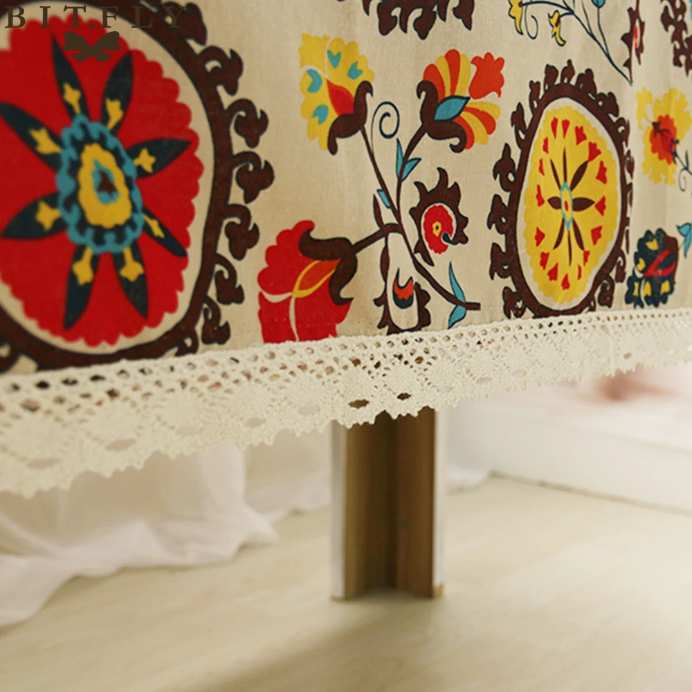 BITFLY квадратная скатерть с солнечным цветком из хлопка и льна прямоугольная