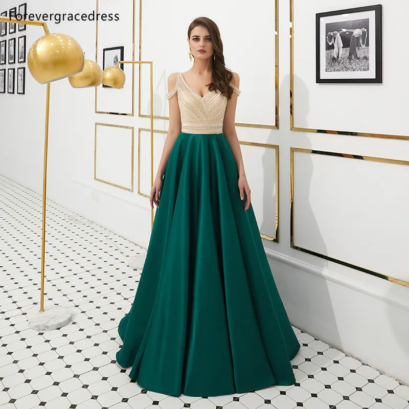 Forevergracedress темно-зеленое платье на выпускной 2019 Роскошные Стразы ручной работы