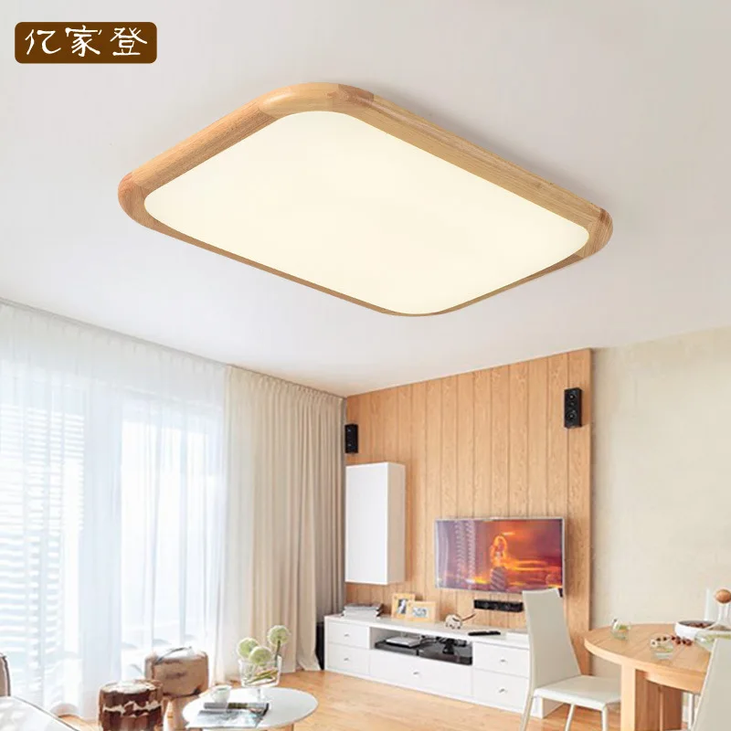 Светодиодная потолочная лампа из массива дерева в японском стиле прямоугольные