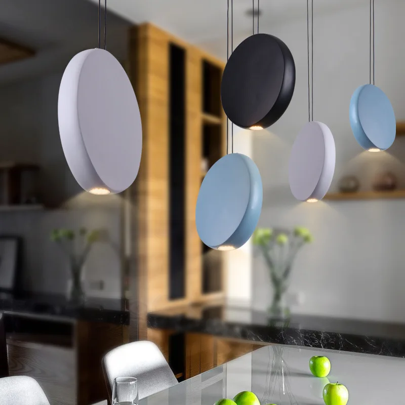 

Nordic after modern minimalist bedside Macarons pendant light personality iron rounded bar restaurant hanging light lamp