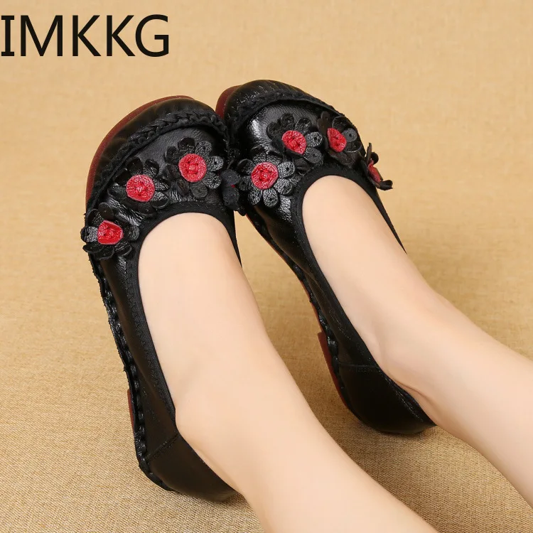 Женские лоферы ручной работы на плоской подошве повседневные туфли из