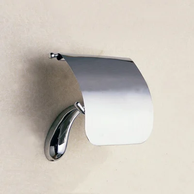 paper holder Хромированный набор оборудования для ванной комнаты, латунный дозатор мыла для душа, кольцо для полотенец, крючок для халатов, вешалка, настенный держатель для туалетной щетки и бумаги - Цвет: paper holder