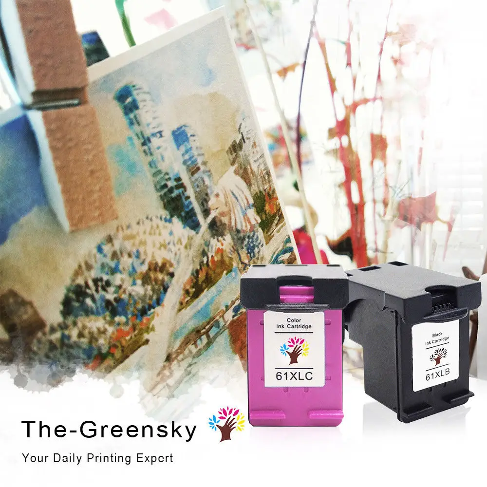 GREENSKY 2 шт./компл. 61XL картридж с чернилами для hp 61 XL Deskjet 1000 1010 1050 1051 1055 1056 2542 1512 2050 2510