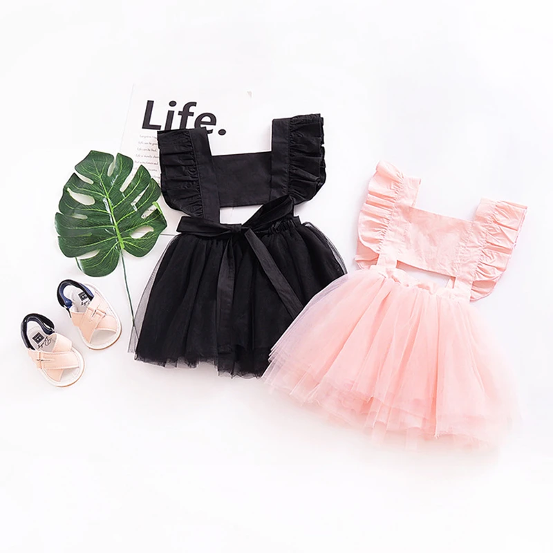 2018 Симпатичные Розовое платье девушка мини-розовое платье-пачка Детские платья