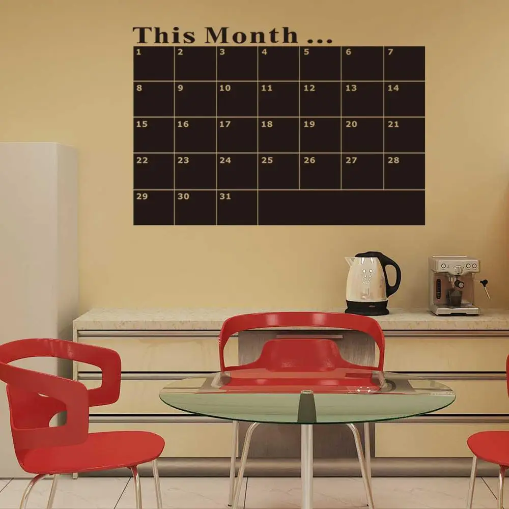 Наклейка на стену в этом месяце Φ съемный планировщик Настенные обои виниловые