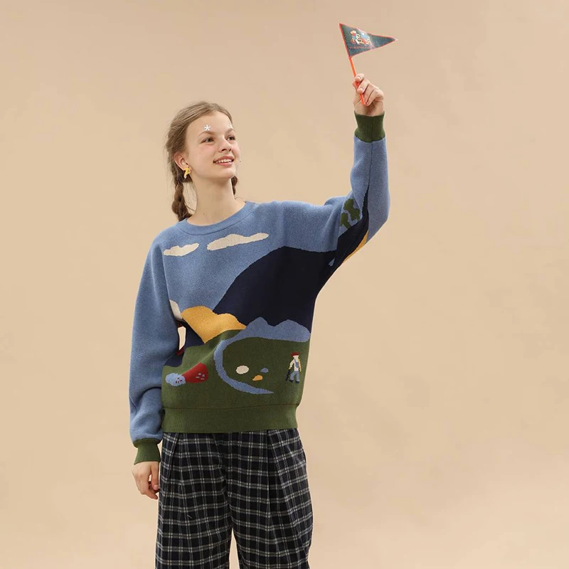 Winter New Design Women Original Pullover Sweater Loose Thick Warm Knitted Tops Long Sleeve Female Jumper O Neck High Quality Женская