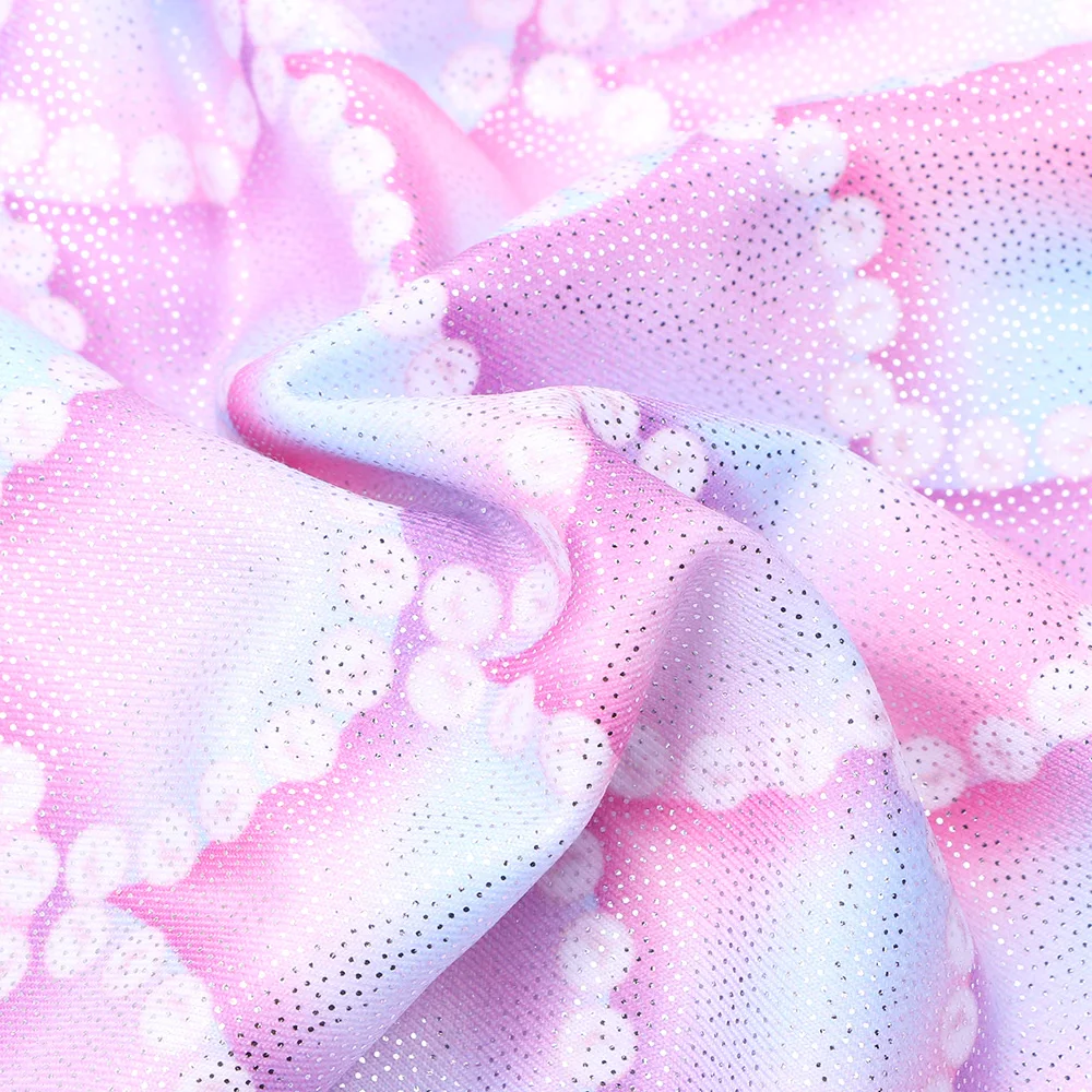 

BAOHULU Pink Mermaid Gymnastics Leotard Biketard Sparkle Diamond Girls Leotard One Piece Child Kids Ballet Dance Costume