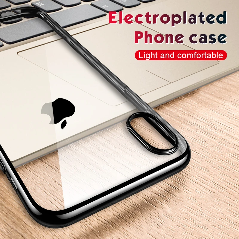 New Full Cover Plating Case For iPhone XR XS Max Soft TPU Protective Cases 8 7 6 6S Plus X Bag Coque |