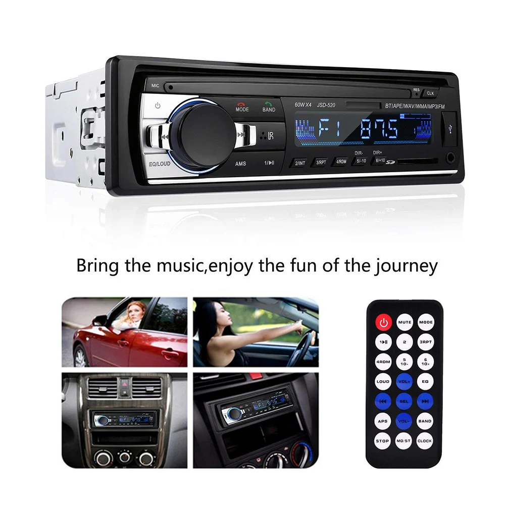 1 шт. автомобильный Радио 1.din стерео сабвуфер Mp3 цифровой плеер fm тюнер 60wx4 с