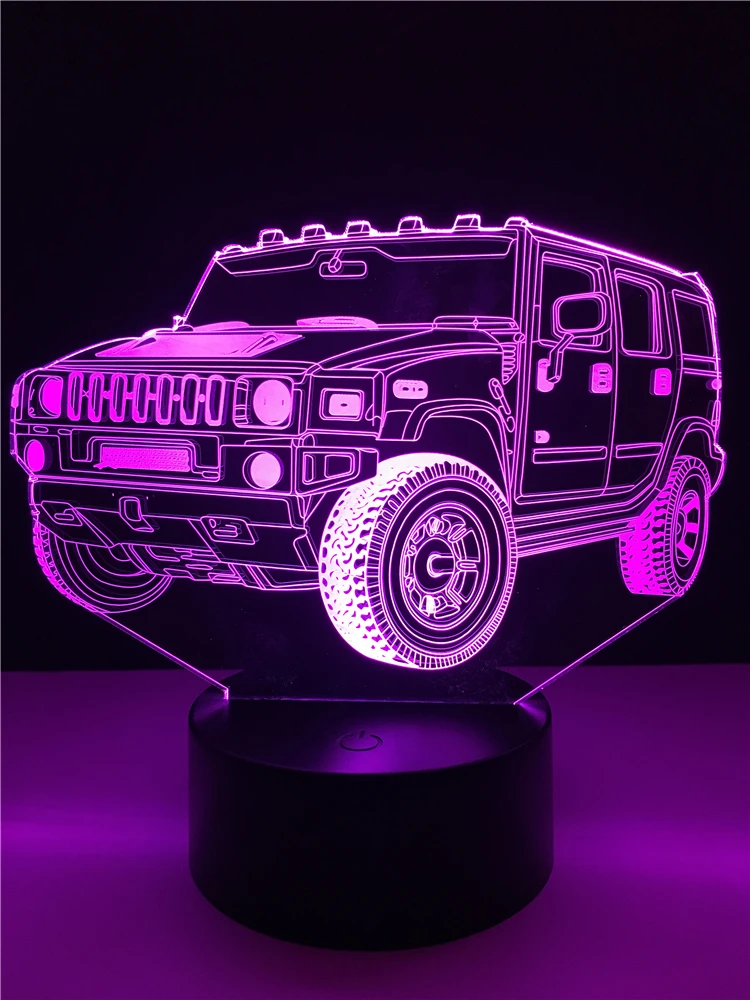 Amroe Крутой Джип-автомобиль 2019 7 цветов затемняющий градиент RGB 3D светодиодный