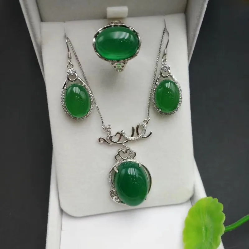 Набор халцедонов цепь из натурального серебра 925 пробы палочки для еды подвеска в