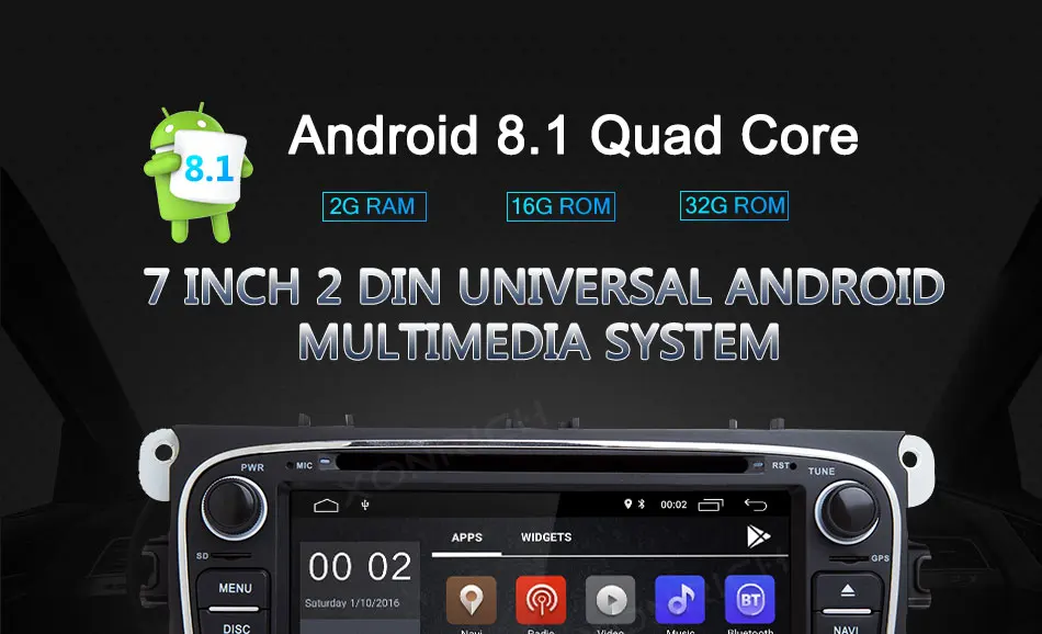 Xonrich 2 Din автомагнитола gps Android 8,1 автомобильный dvd-плеер для Ford Focus 2 Mondeo 4 S-Max C-Max Galaxy Kuga головное устройство аудио OBD2 4G