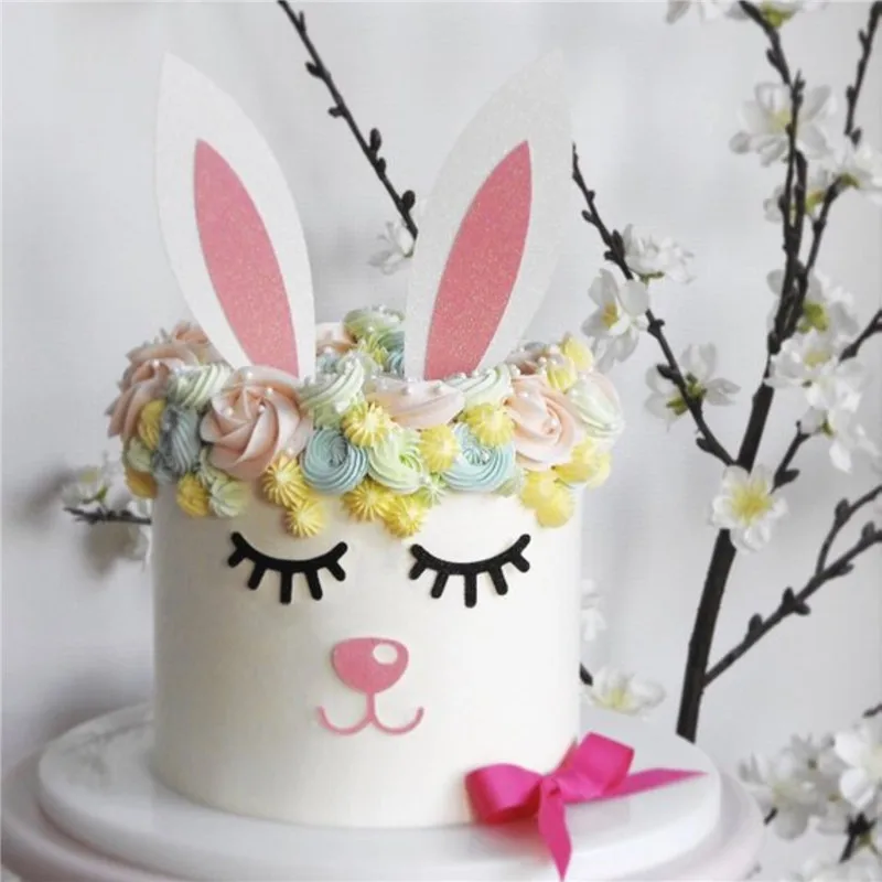 Cute Rabbit Easter Cake Topper Baby Shower Birthday Party Decorations Kids Decoration Wedding Boda Garland. Q | Дом и сад