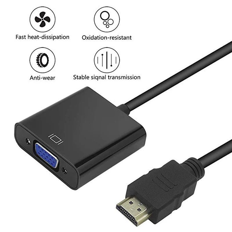 Адаптер hdmi vga конвертер кабель с аудио питанием для ПК ноутбук планшетный