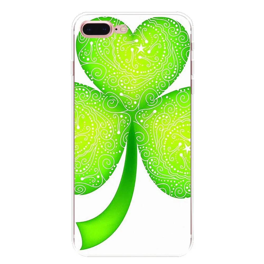 Четырехлистного клевера Лаки листья дизайн обложки для iPhone XS Max XR X 4 4S 5 5S 5C SE 6 S 7 8
