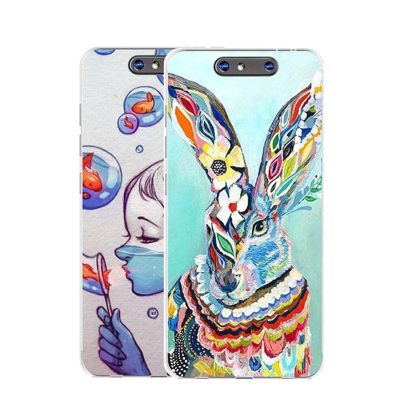 ZTE Blade V8 случае кремния Реалистичные 3D Рельеф Живопись ТПУ Мягкая задняя крышка