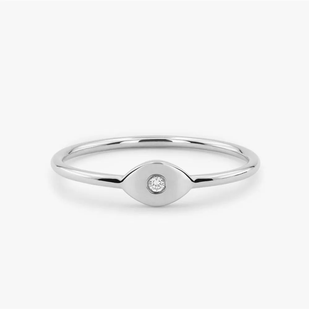 Женское кольцо с натуральным бриллиантом LASAMERO круглой огранкой 0 03ct 14 k Золотое в