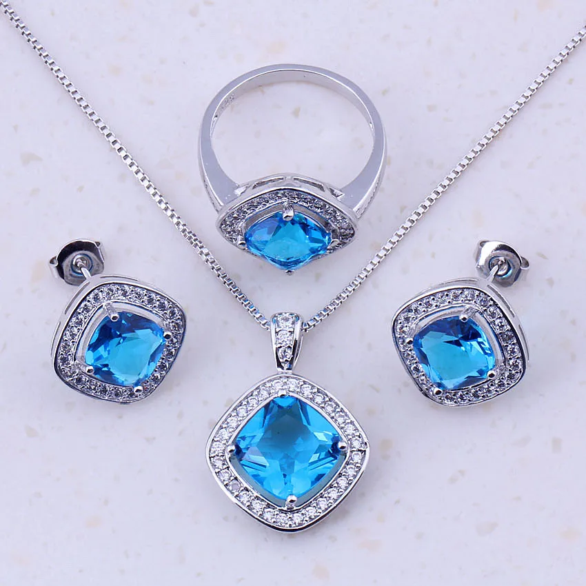 Женский комплект из колье и серёг серебра 925 пробы | Украшения аксессуары